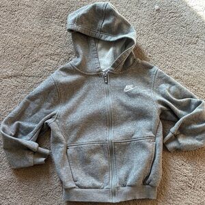 Nike Kids Heather Gray Zip-Up Hoodie